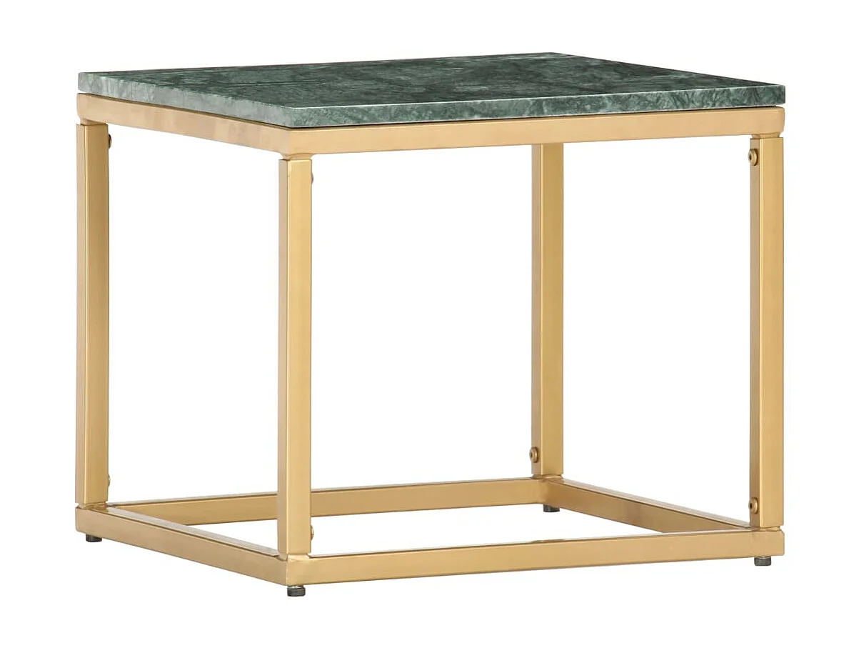Tavolino Verde 40x40x35 cm Vera pietra e struttura in marmo