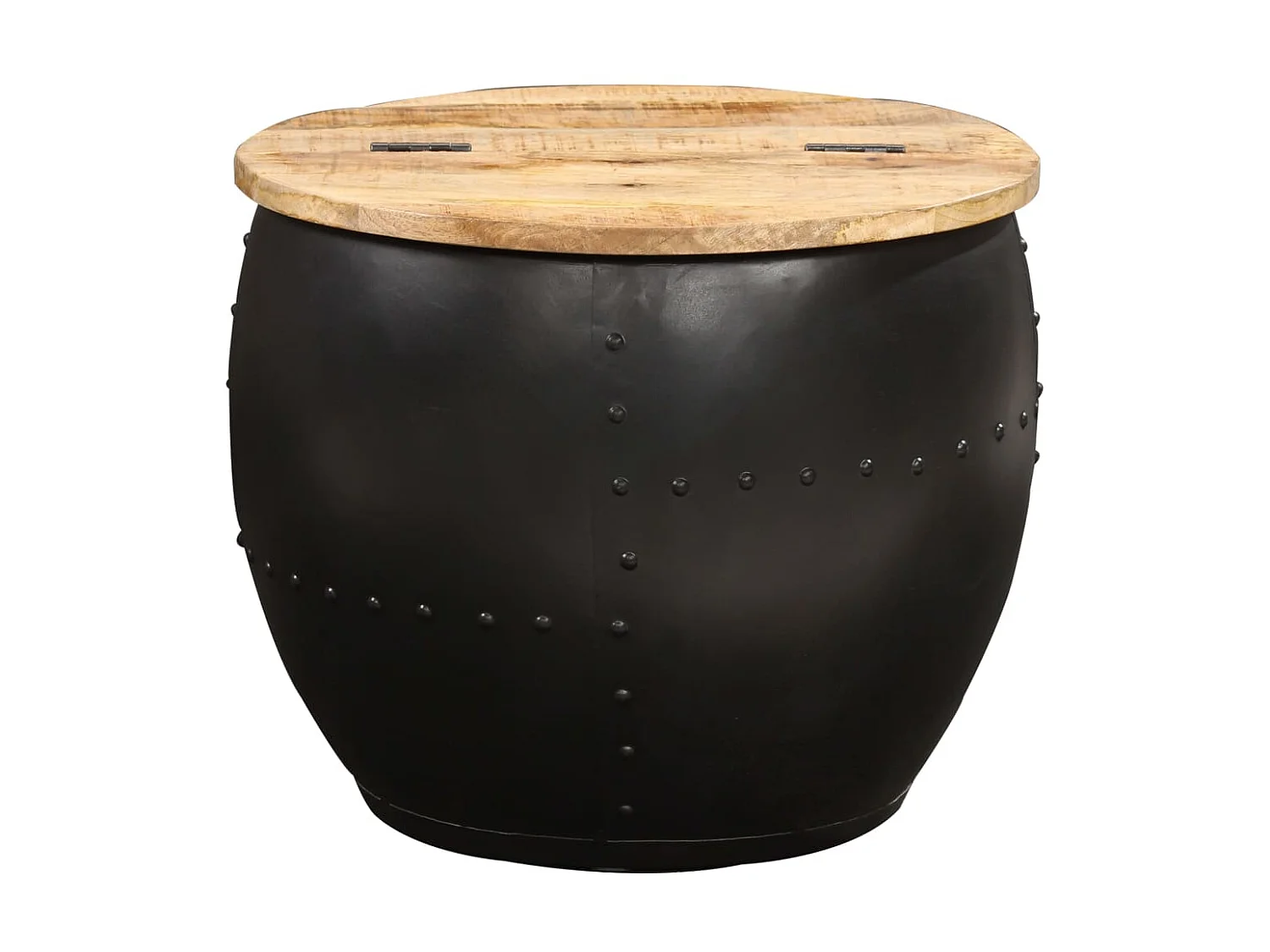 Table basse ronde 53x43 cm Bois de manguier massif