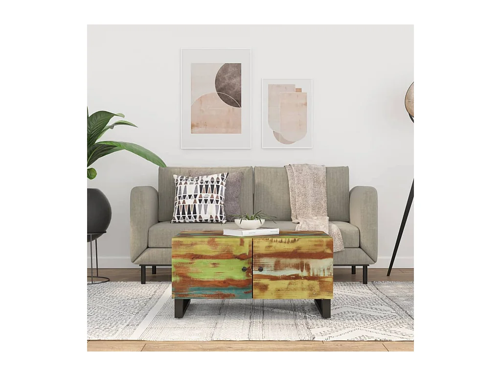 Salontafel 80x50x40 cm Teruggewonnen en bewerkt hout