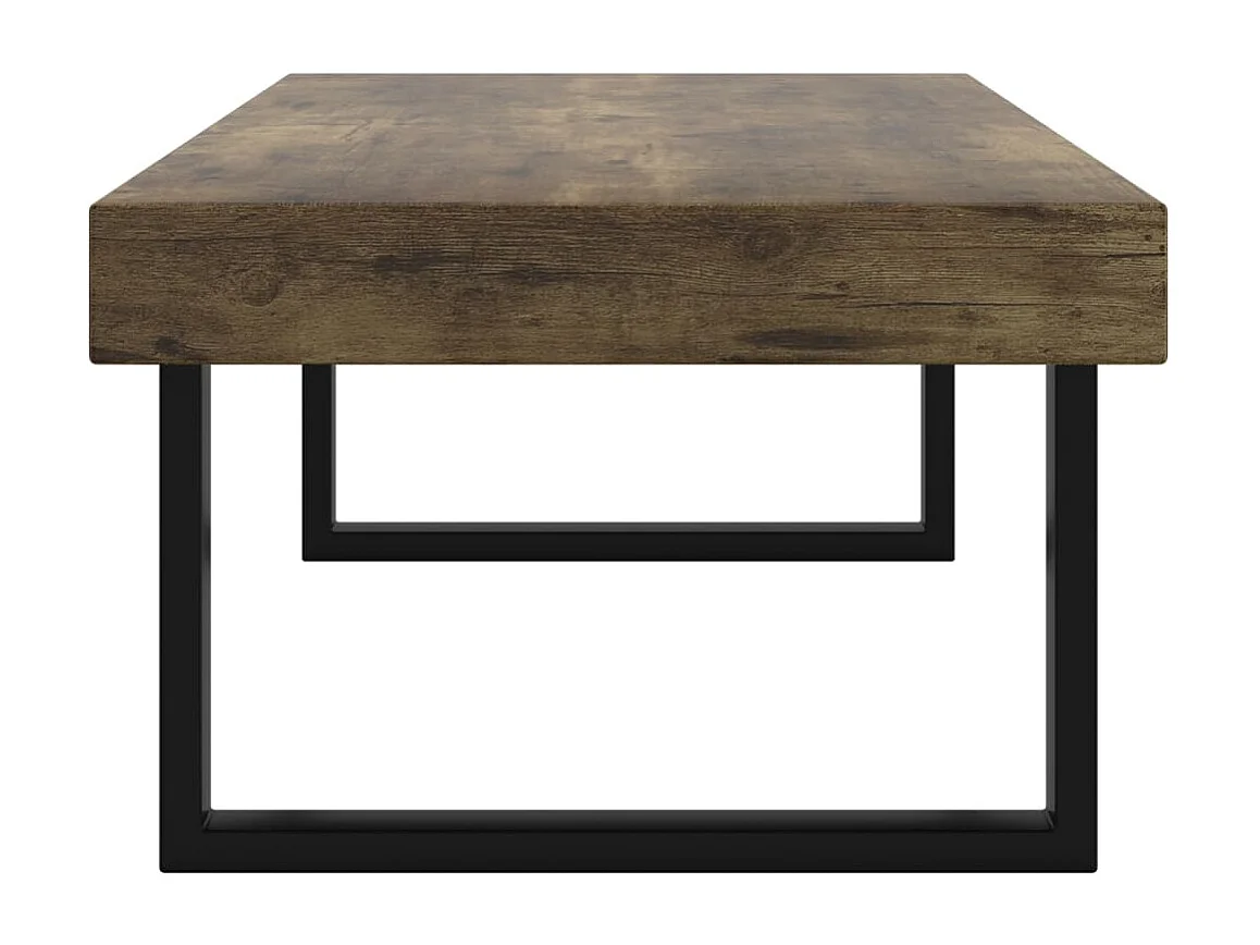 Table basse Marron foncé et noir 120x60x40 cm MDF et fer