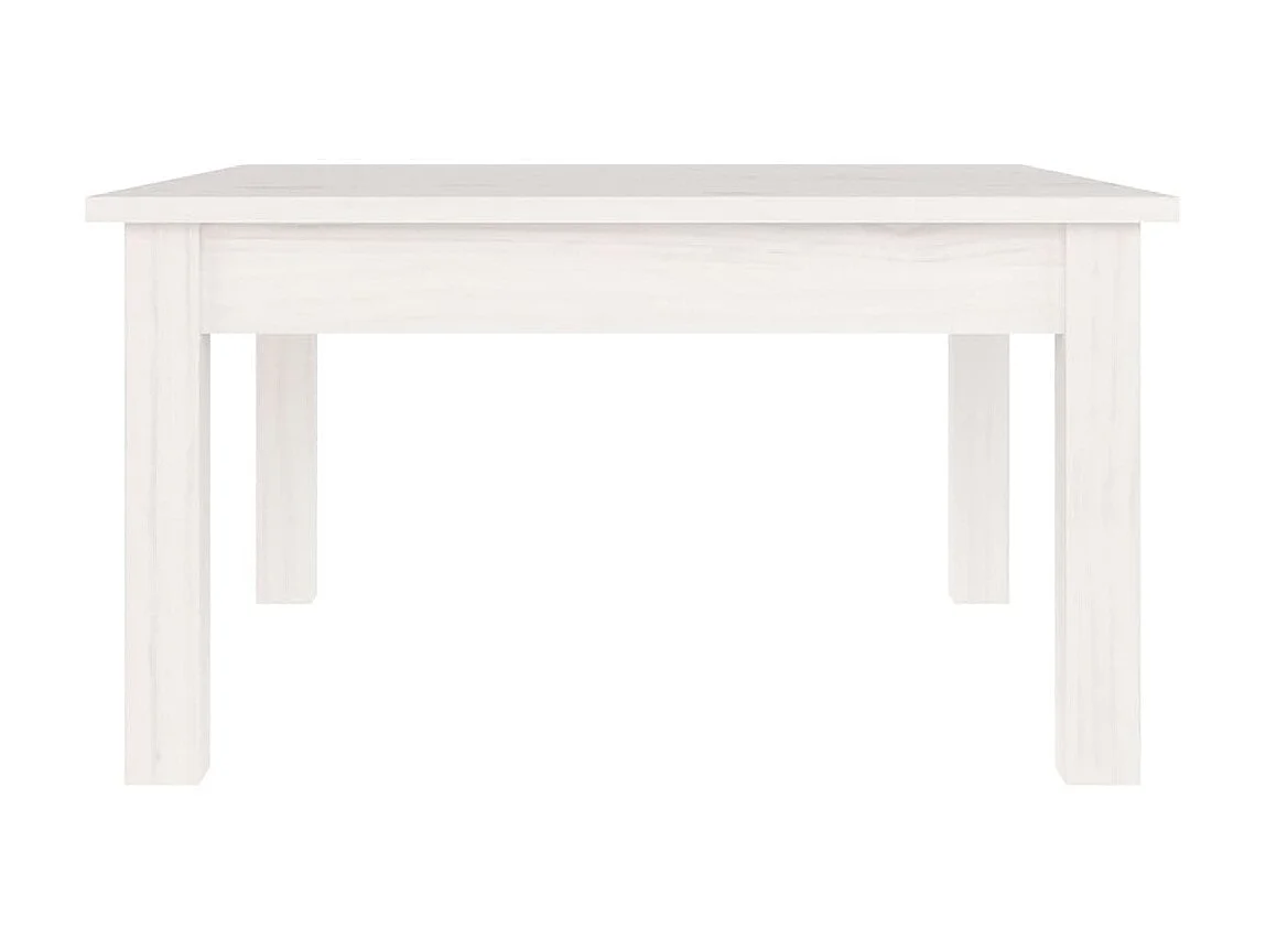 Mesa de centro Branco 55x55x30 cm Madeira maciça de pinho