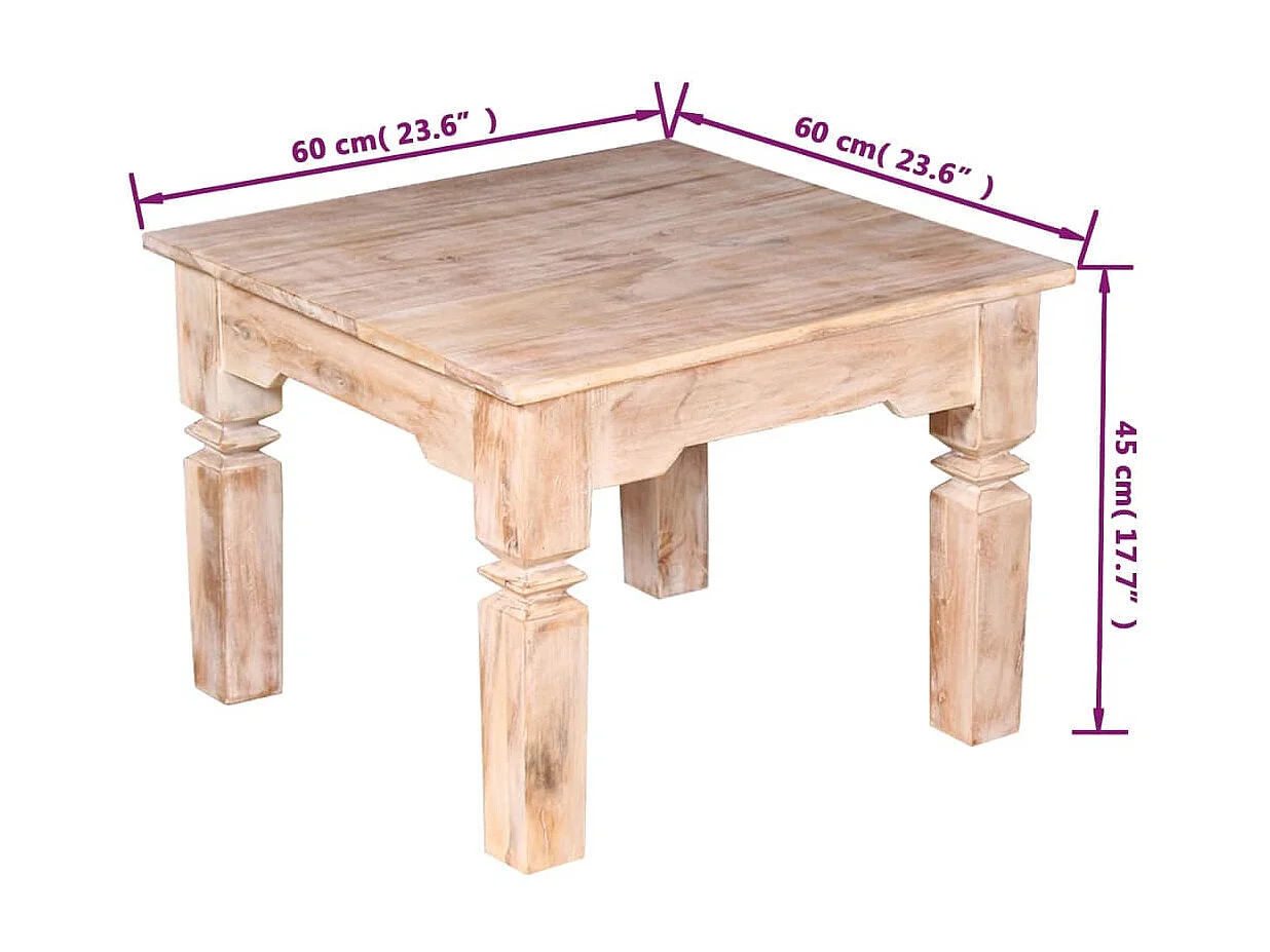 Tavolino Legno di acacia 60 x 60 x 45 cm