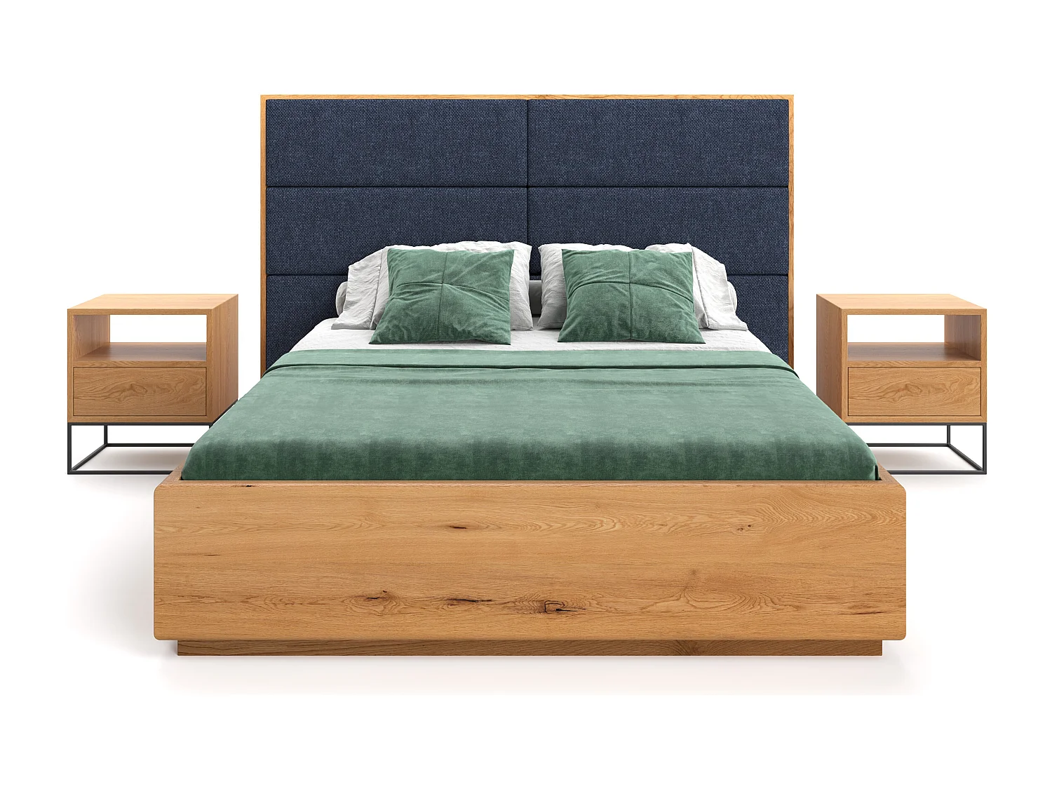 Exklusives Eichenbett Dome mit Behälter