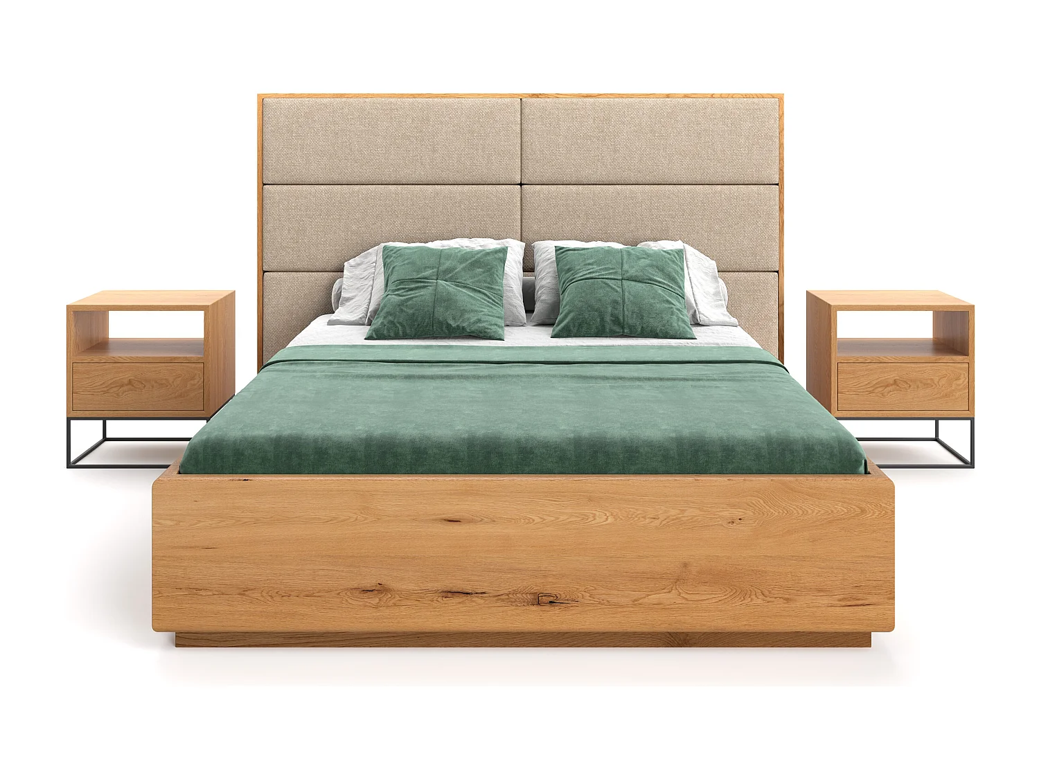 Exklusives Eichenbett Dome mit Behälter