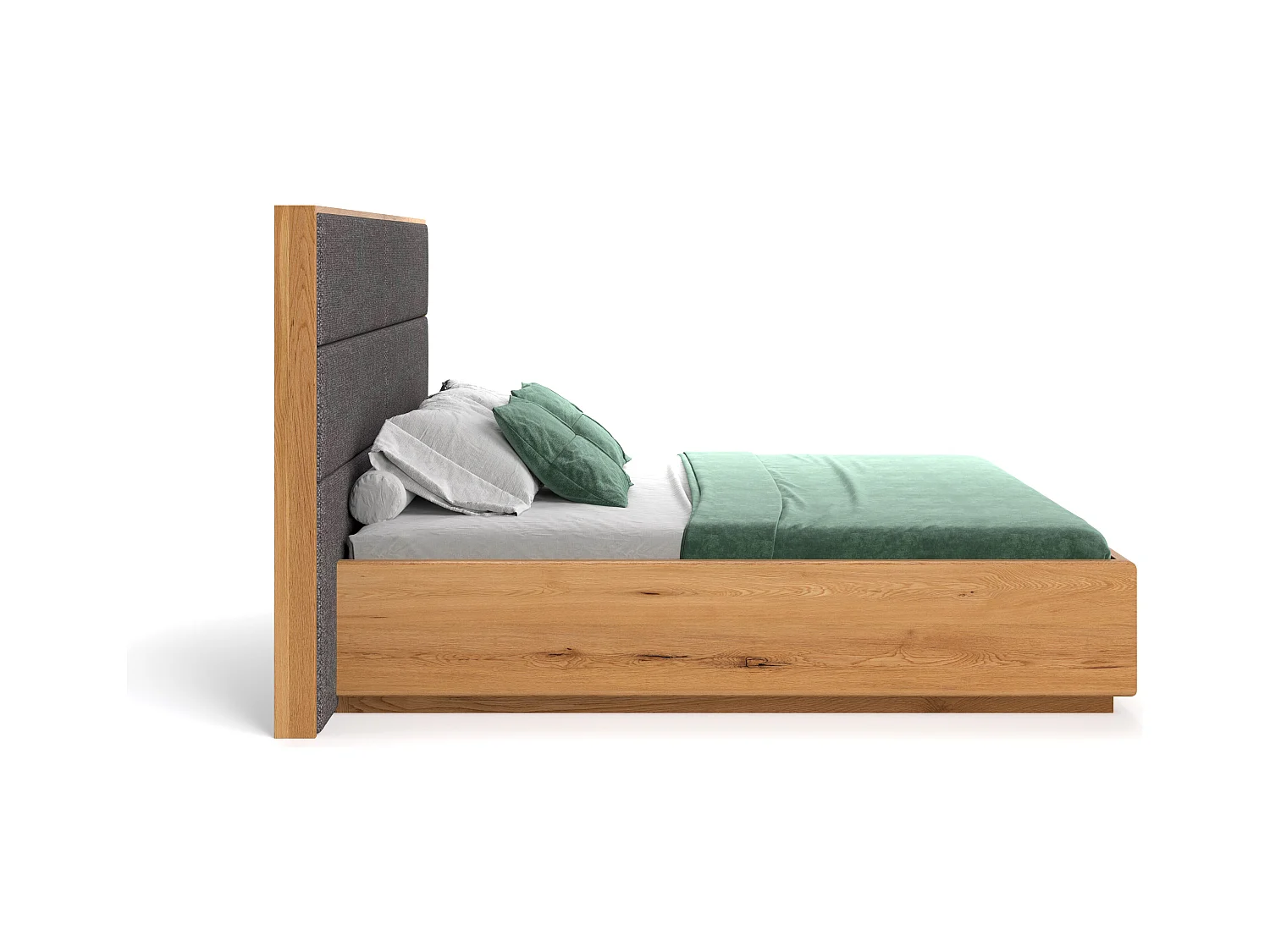 Lit exclusif en chêne Dome avec coffre de rangement