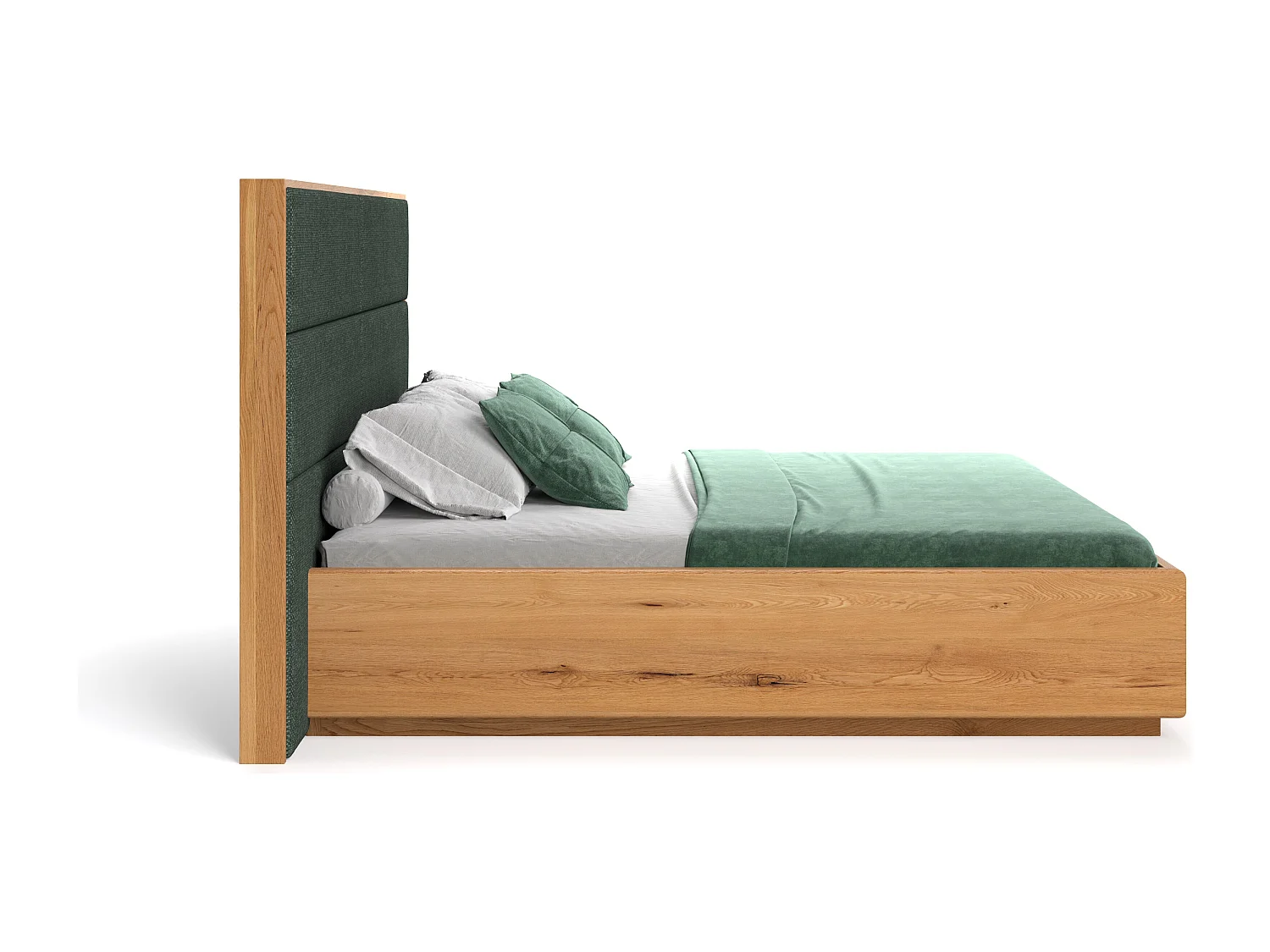 Exklusives Eichenbett Dome mit Behälter