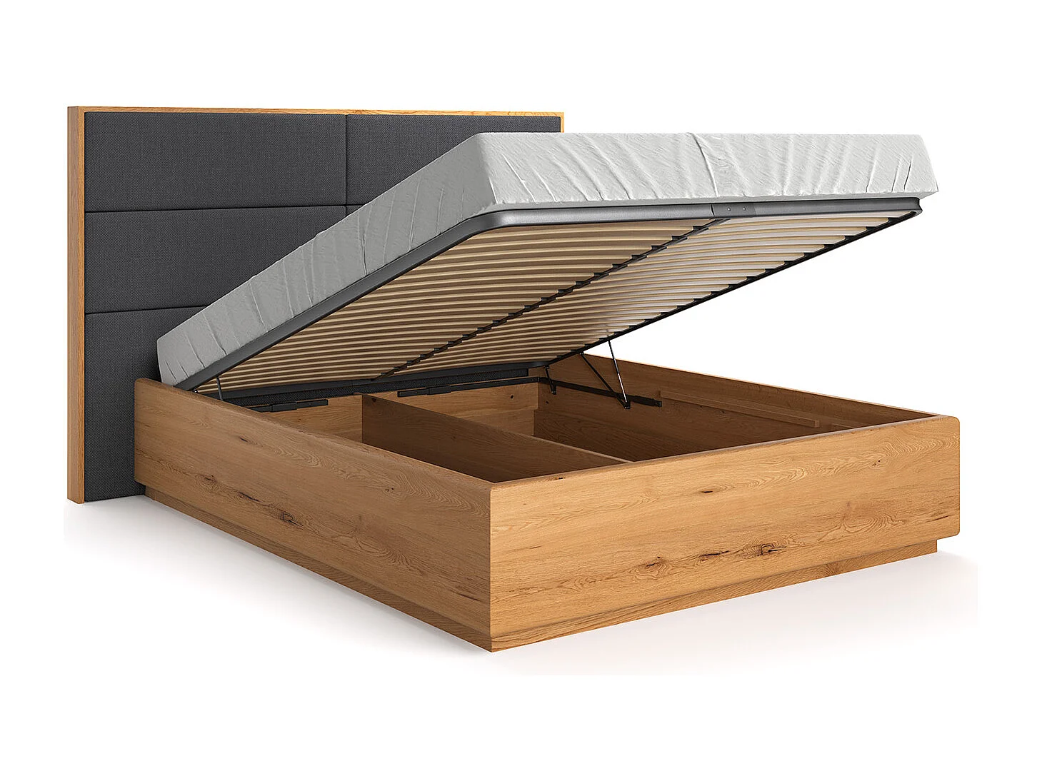 Lit exclusif en chêne Dome avec coffre de rangement