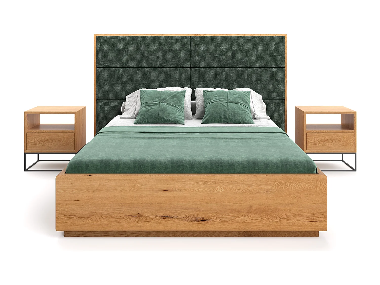 Lit exclusif en chêne Dome avec coffre de rangement