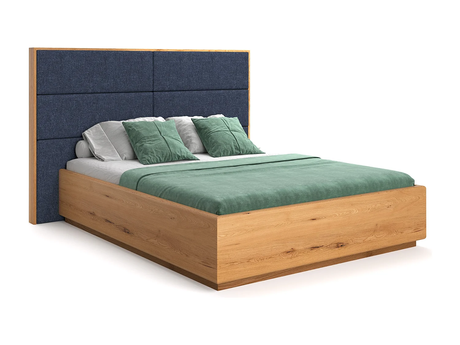 Exklusives Eichenbett Dome mit Behälter