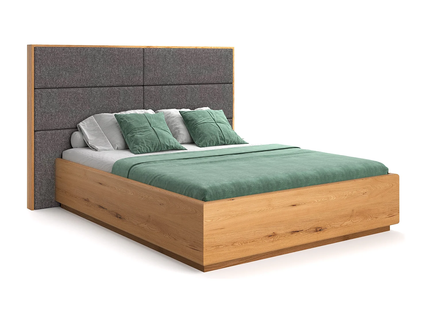 Lit exclusif en chêne Dome avec coffre de rangement