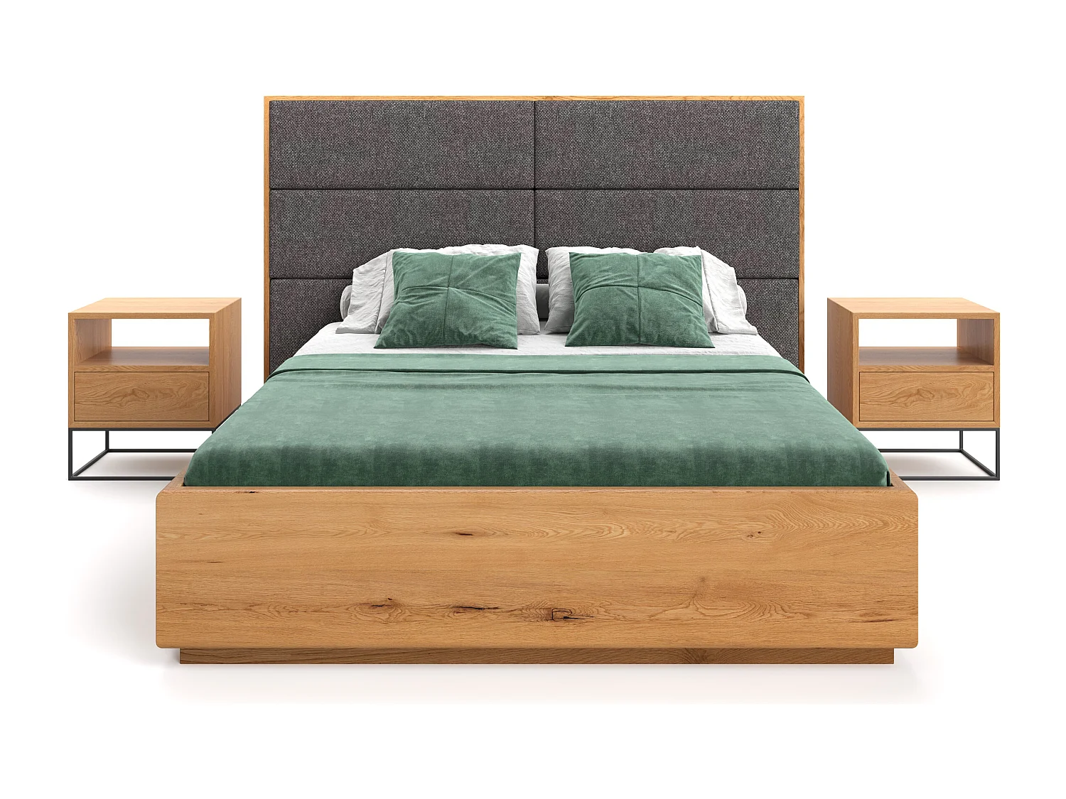 Lit exclusif en chêne Dome avec coffre de rangement