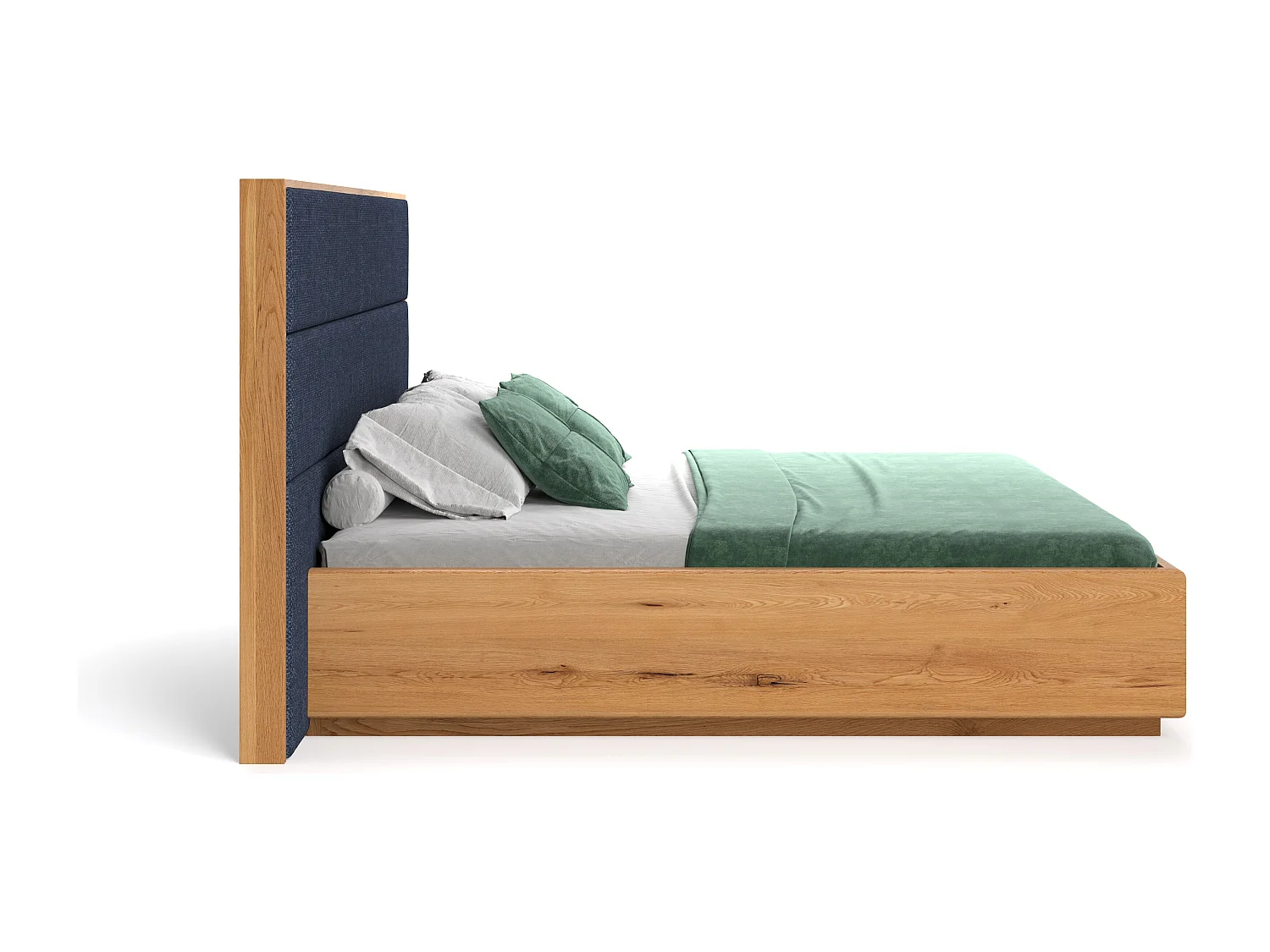 Lit exclusif en chêne Dome avec coffre de rangement