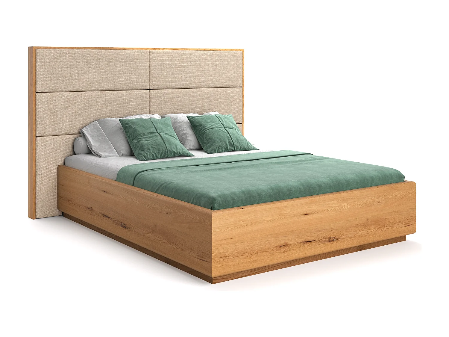 Exklusives Eichenbett Dome mit Behälter