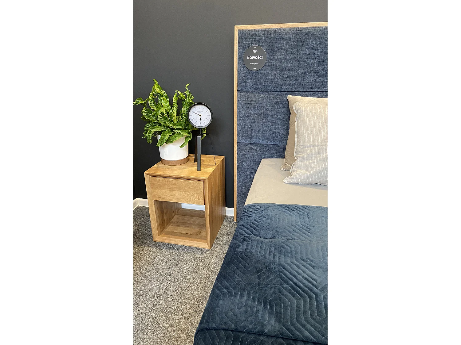 Lit exclusif en chêne Dome avec coffre de rangement