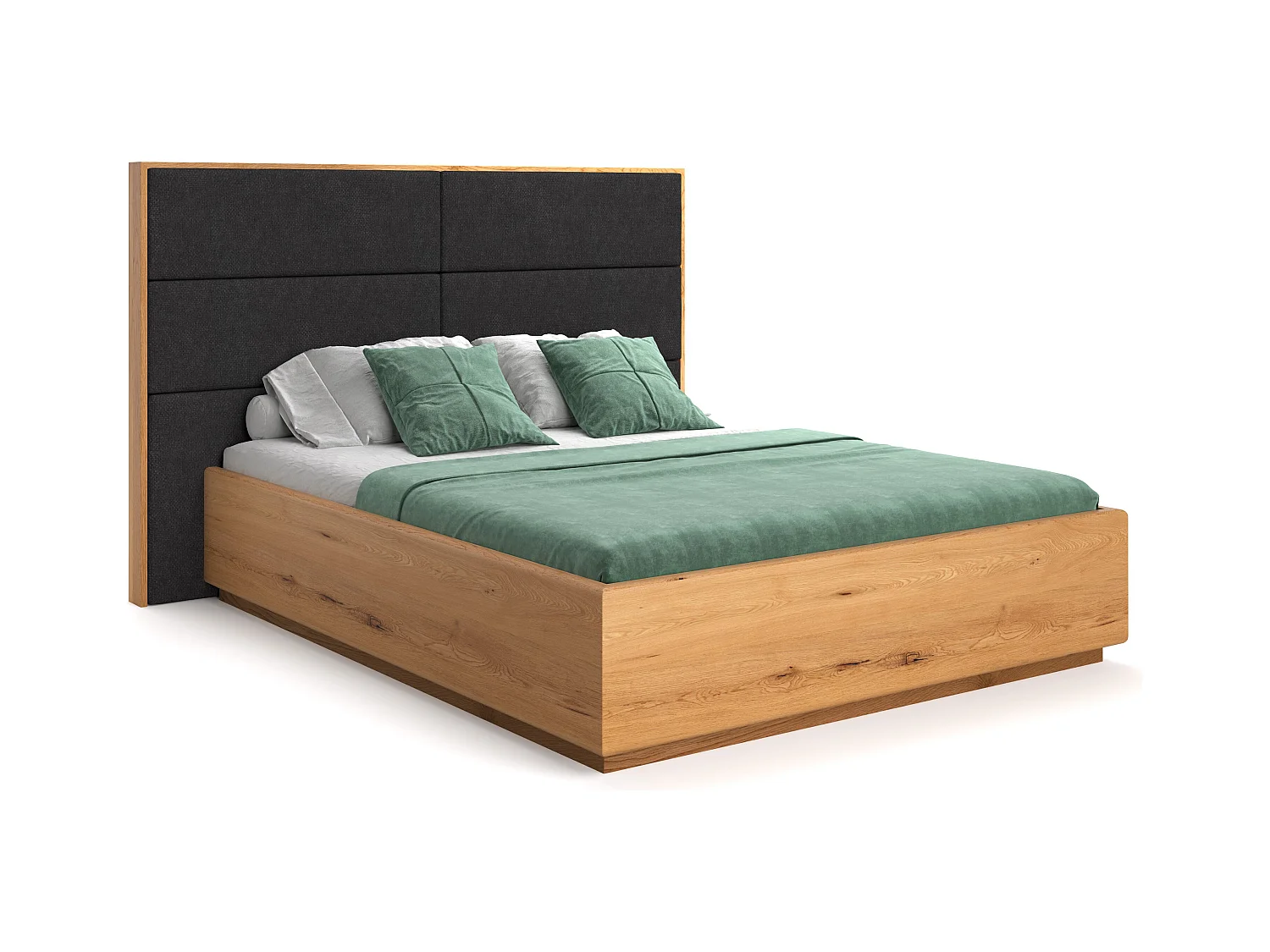 Lit exclusif en chêne Dome avec coffre de rangement