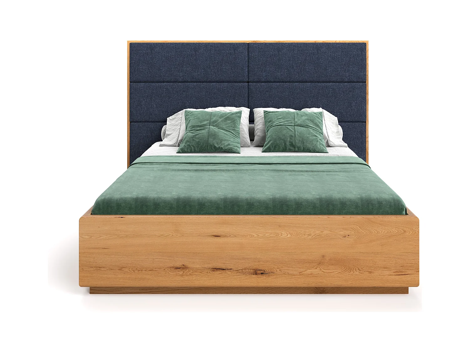 Exklusives Eichenbett Dome mit Behälter