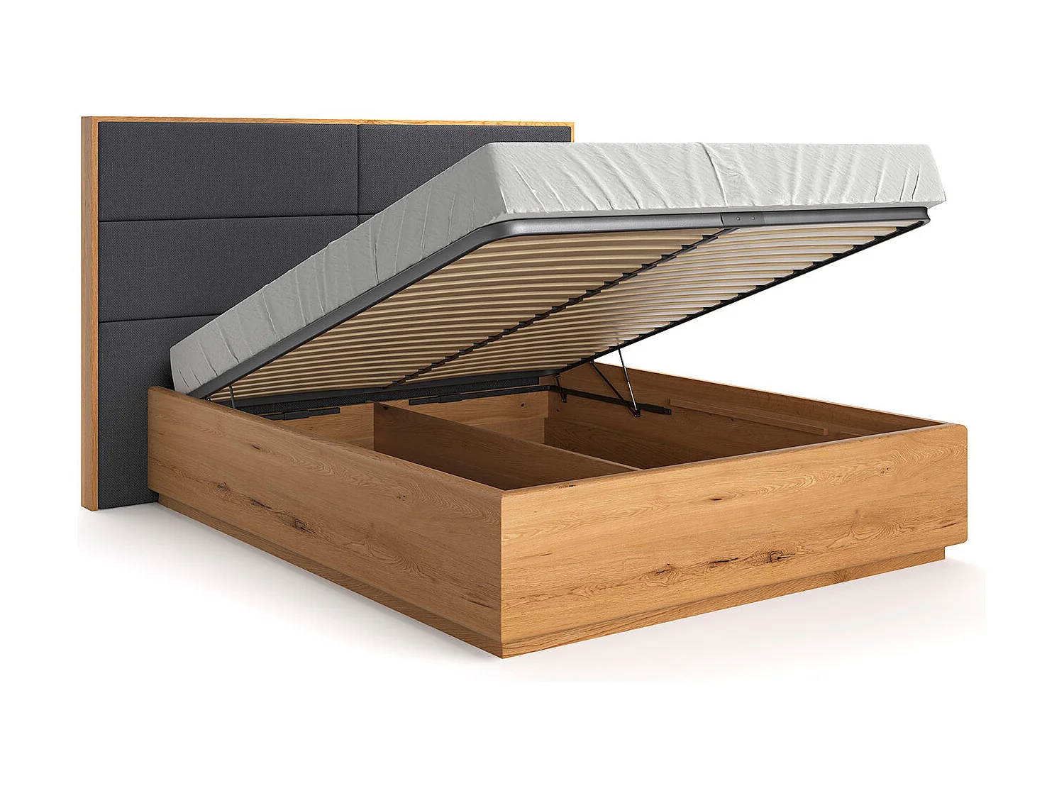 Lit exclusif en chêne Dome avec coffre de rangement