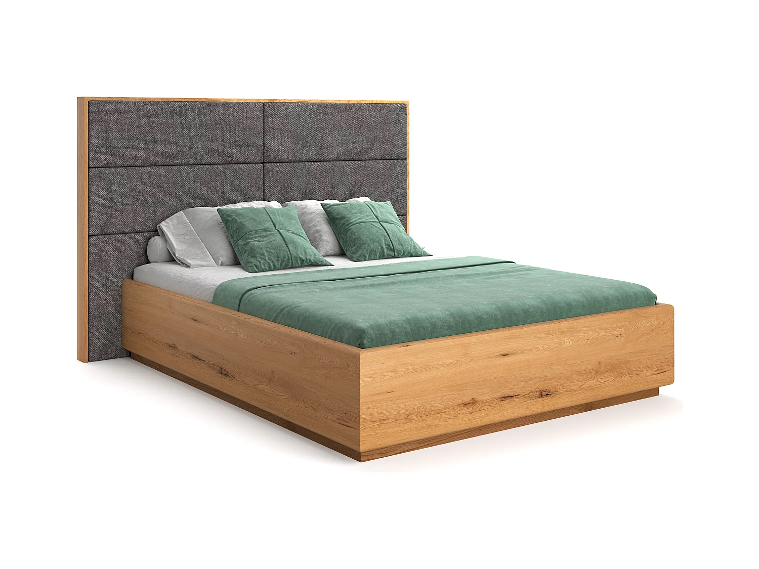 Lit exclusif en chêne Dome avec coffre de rangement