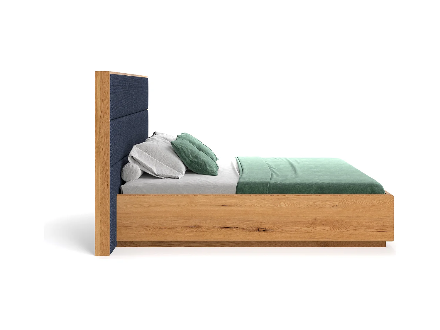 Exklusives Eichenbett Dome mit Behälter