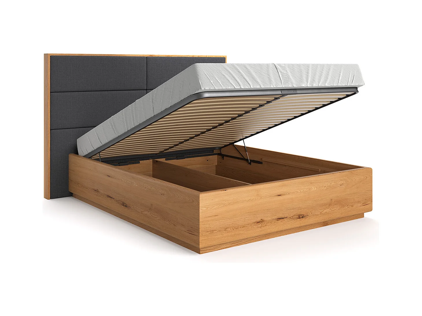 Lit exclusif en chêne Dome avec coffre de rangement