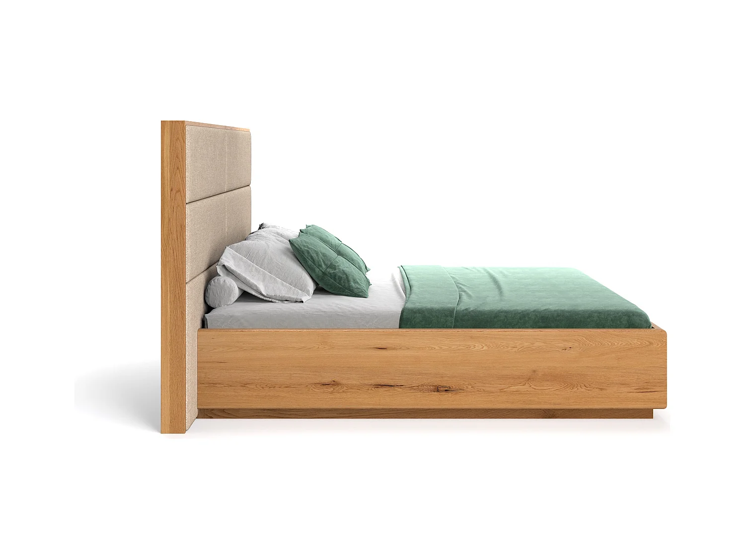 Lit exclusif en chêne Dome avec coffre de rangement