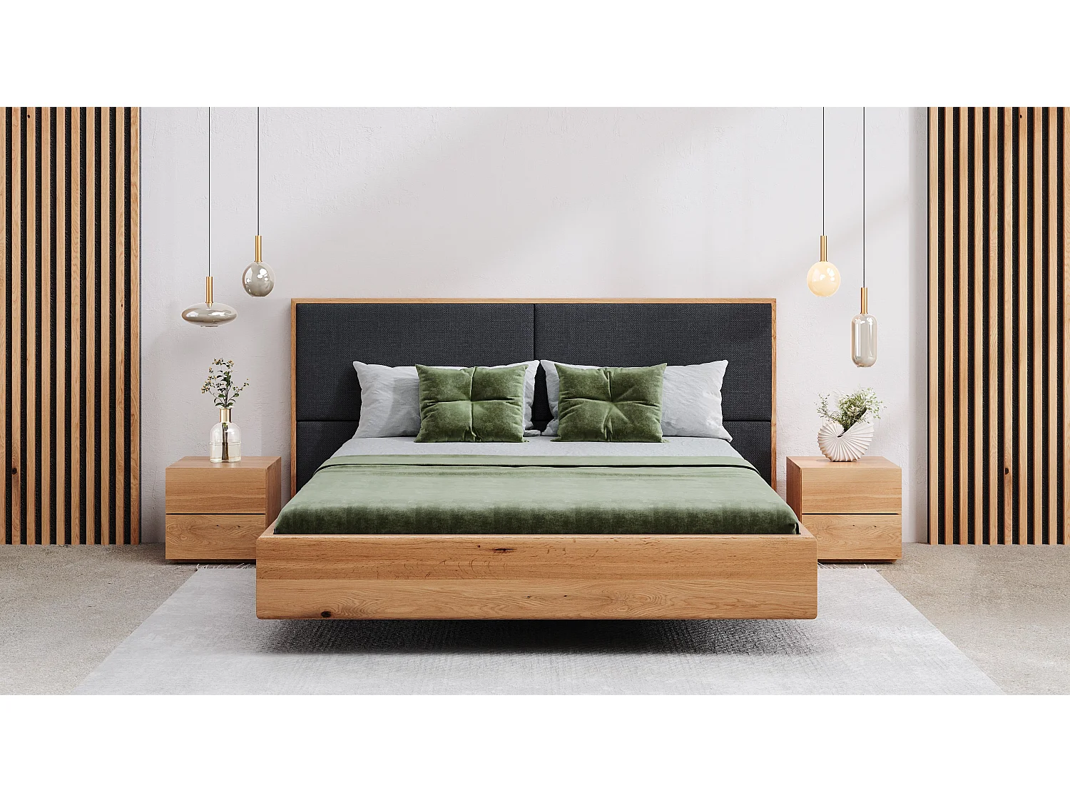 Lit flottant Dome en chêne massif