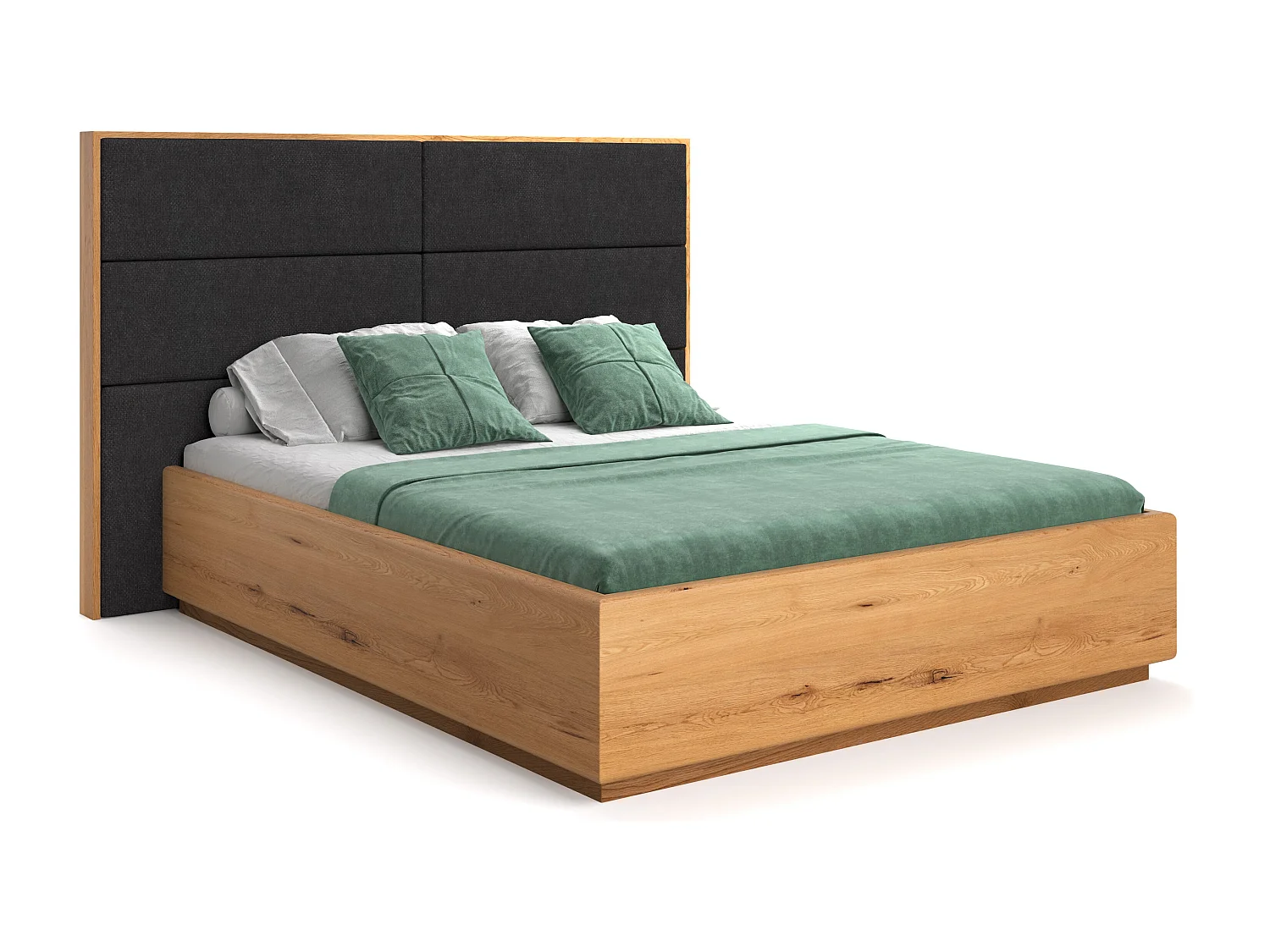 Lit exclusif en chêne Dome avec coffre de rangement