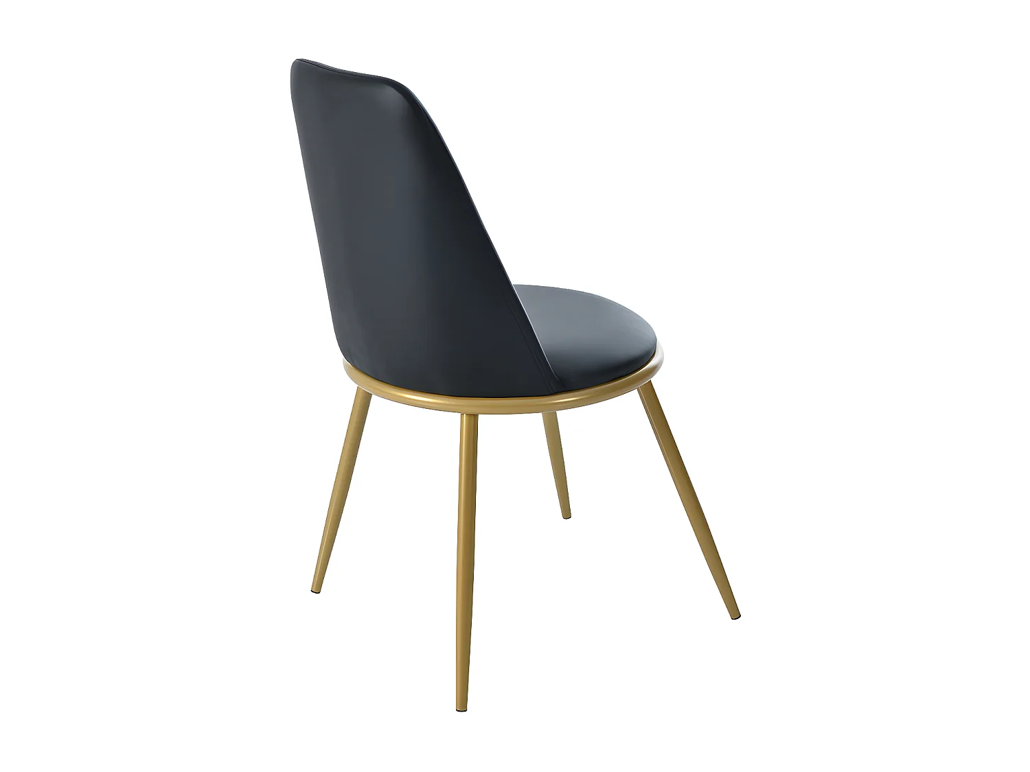 Set van 4 Fluwelen gestoffeerde stoelen met rugleuning - goudkleurige metalen structuur - Zwart