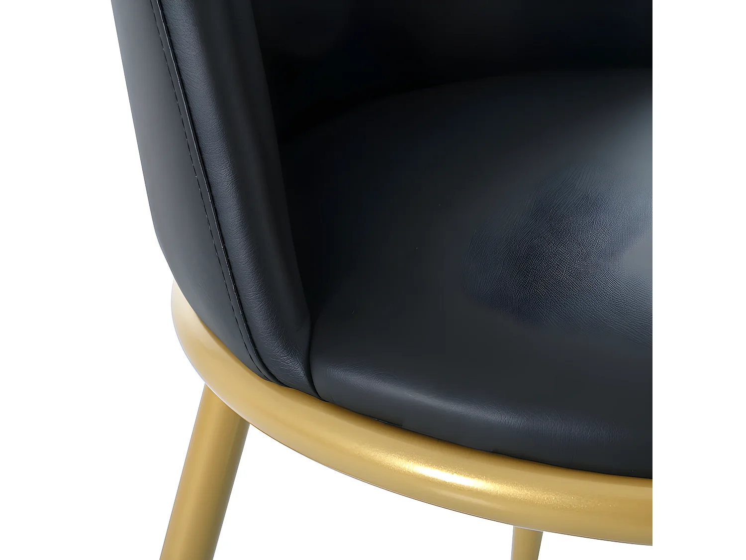 Set van 4 Fluwelen gestoffeerde stoelen met rugleuning - goudkleurige metalen structuur - Zwart