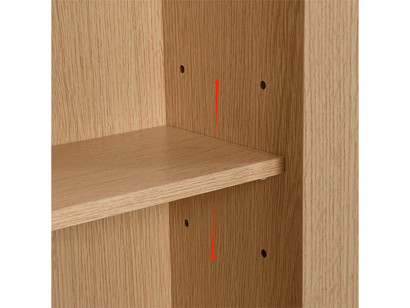 Zapatero de madera y ratán - 3 puertas abatibles y 1 cajón - balda regulable - Natural