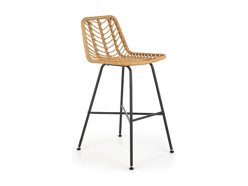 Chaise de bar en rotin synthétique avec structure en acier noir RATTAN