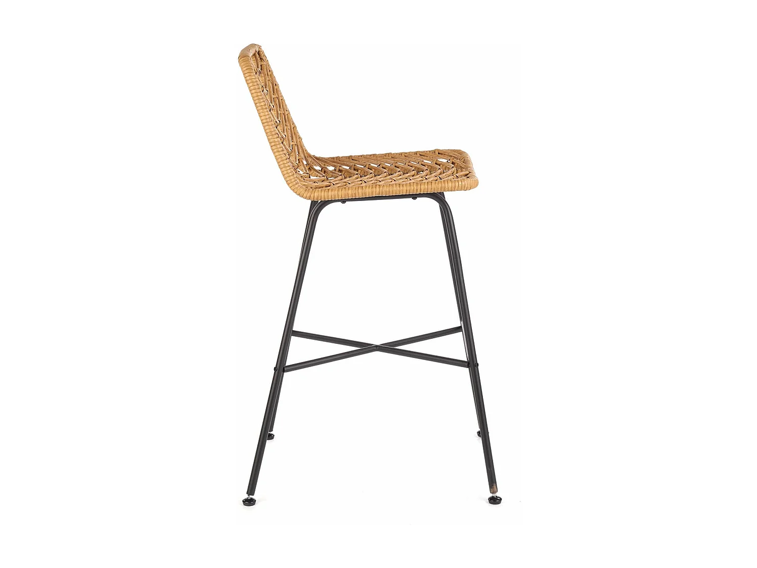 Chaise de bar en rotin synthétique avec structure en acier noir RATTAN