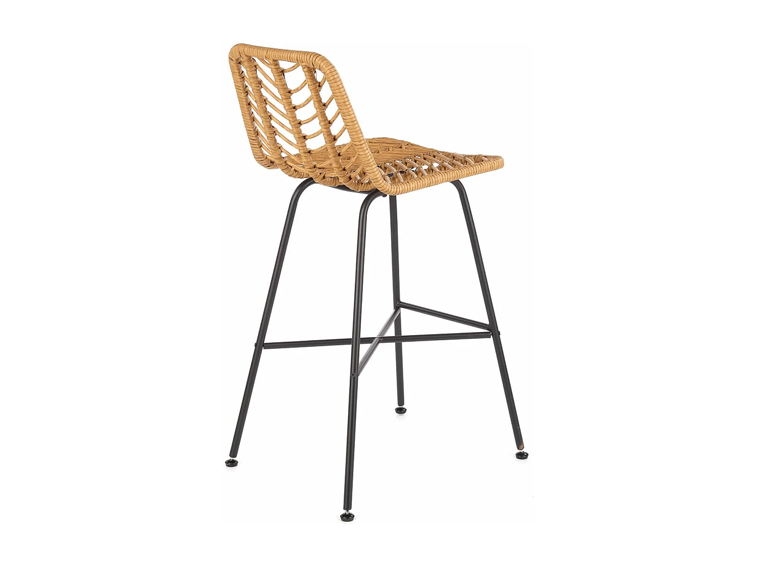 Chaise de bar en rotin synthétique avec structure en acier noir RATTAN