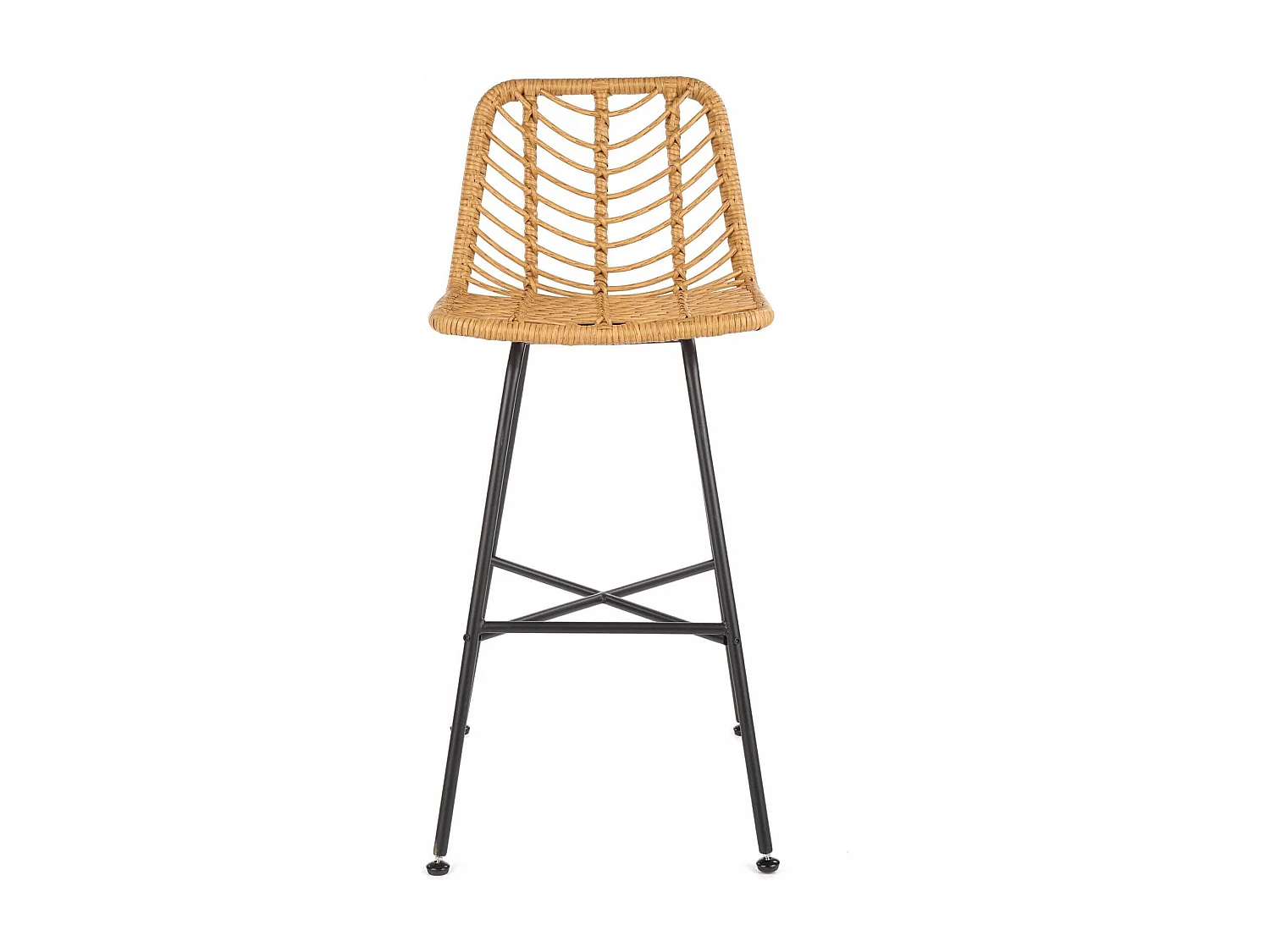 Chaise de bar en rotin synthétique avec structure en acier noir RATTAN