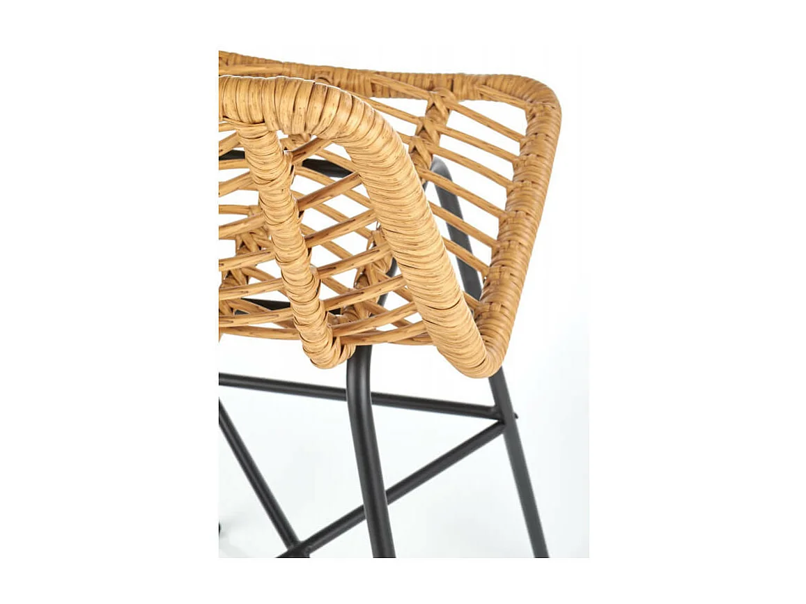 Chaise de bar en rotin synthétique avec structure en acier noir RATTAN