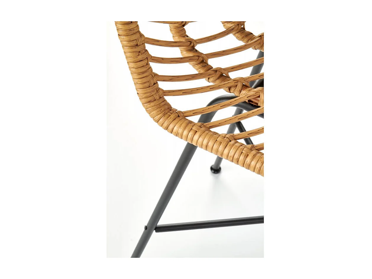 Chaise de bar en rotin synthétique avec structure en acier noir RATTAN