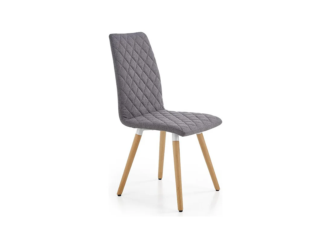 Chaise beige et bois capitonnée Will - Gris