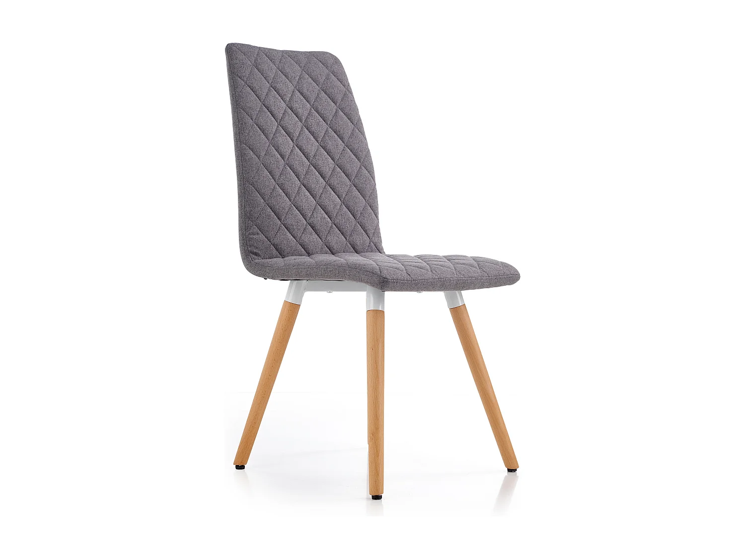 Chaise beige et bois capitonnée Will - Gris