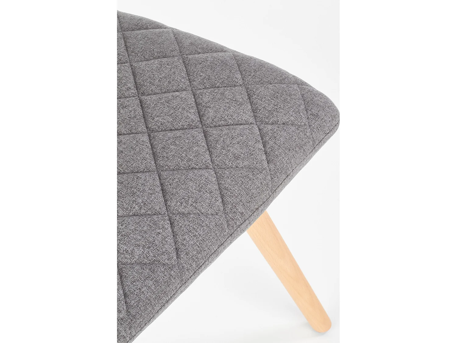 Chaise beige et bois capitonnée Will - Gris