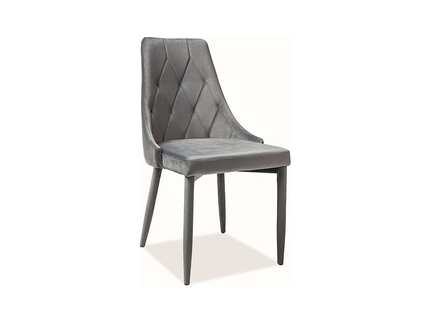 Chaise design métal et velours gris Glex