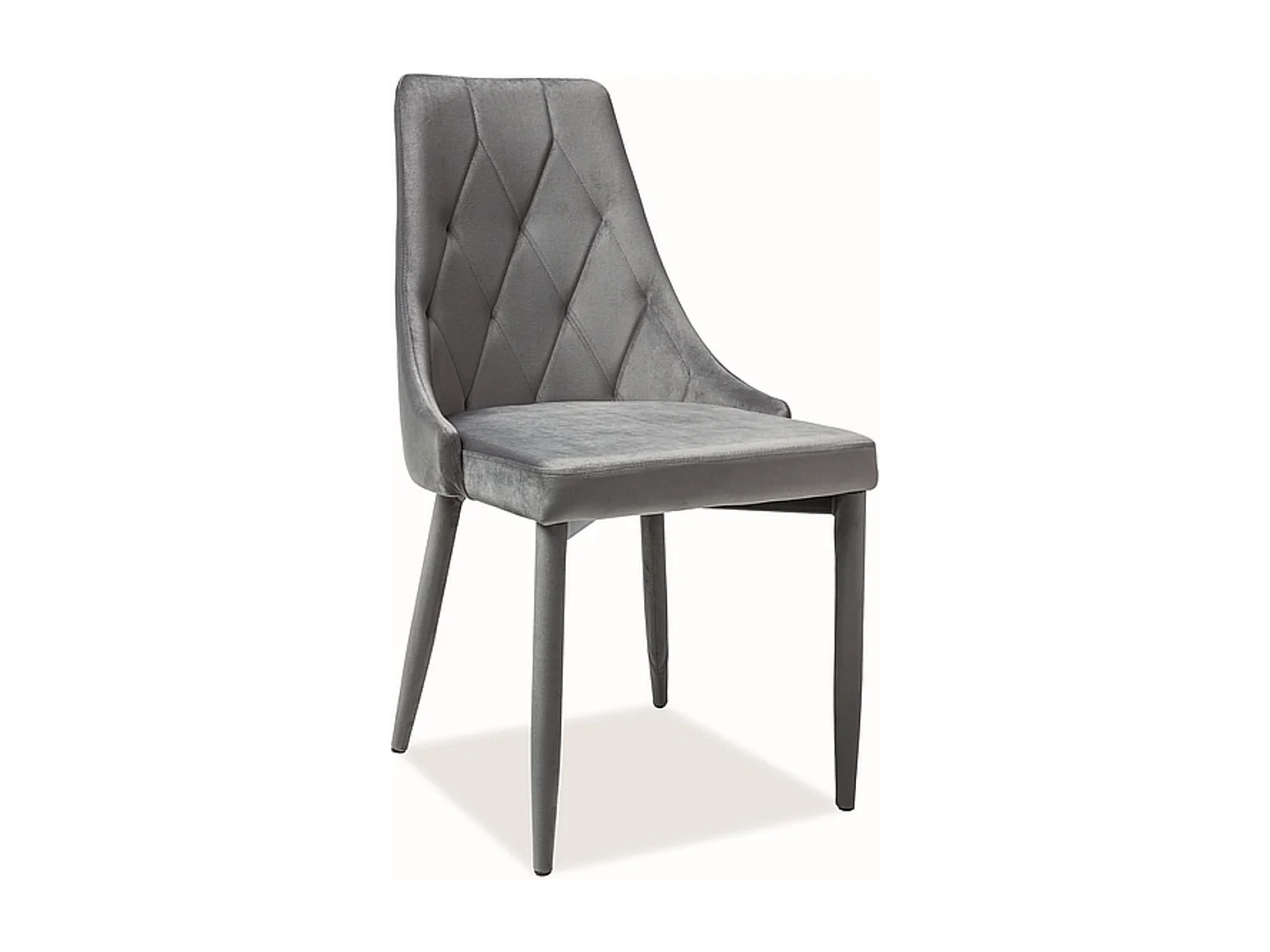 Chaise design métal et velours gris Glex