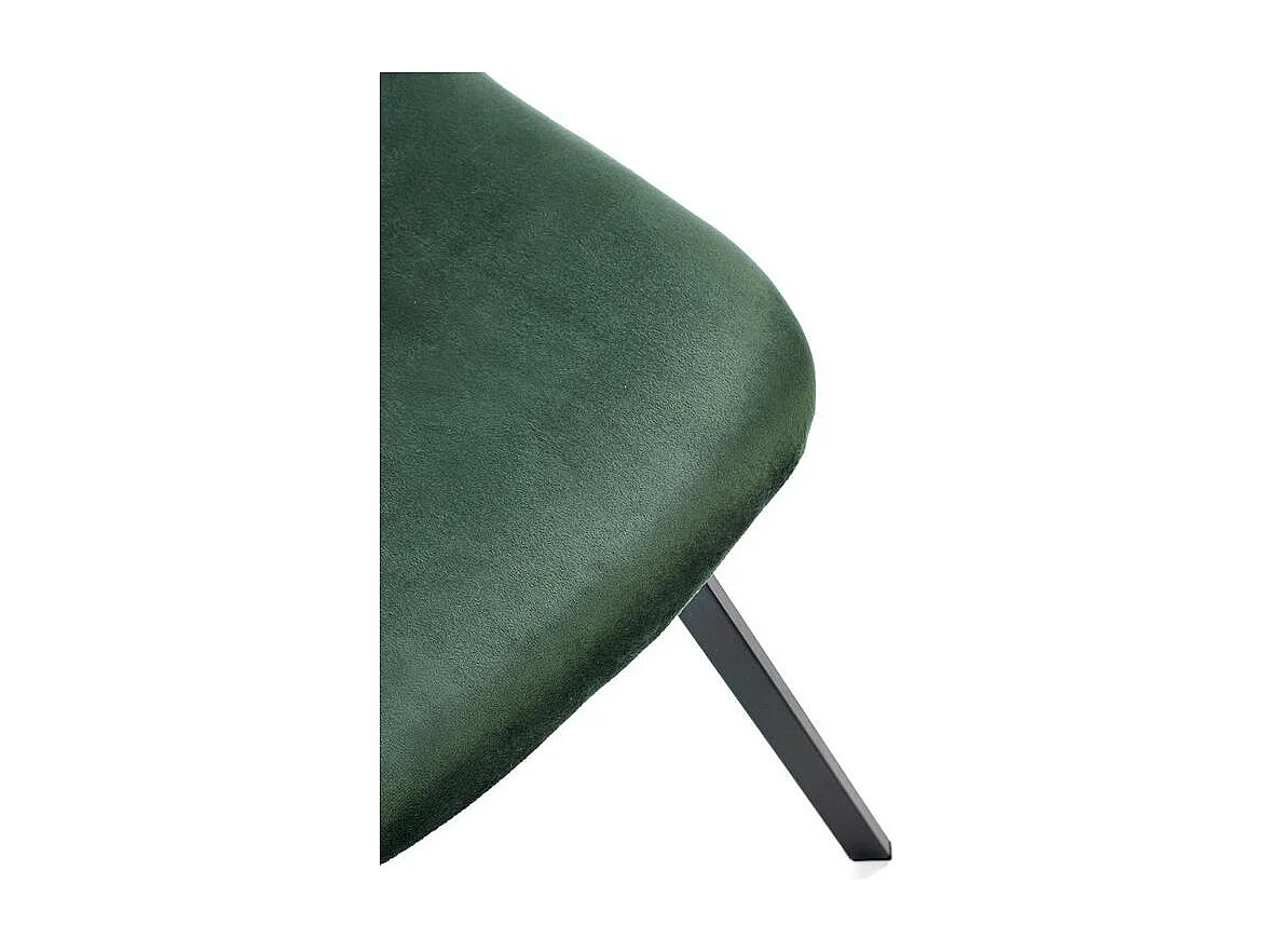 Silla de diseño Candace de metal verde y terciopelo gris