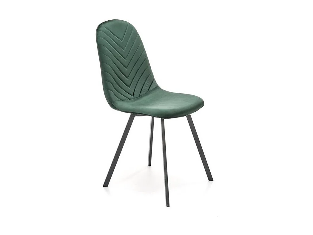 Silla de diseño Candace de metal verde y terciopelo gris