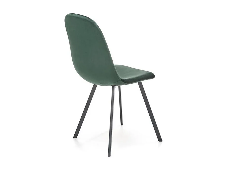 Silla de diseño Candace de metal verde y terciopelo gris