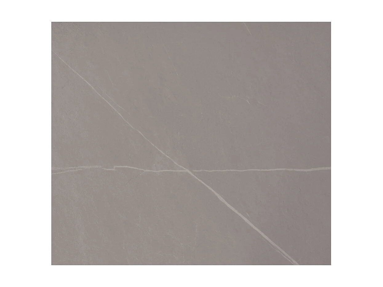 Tavolo da pranzo rotondo Manon 120 cm in marmo grigio con gambe nere opache