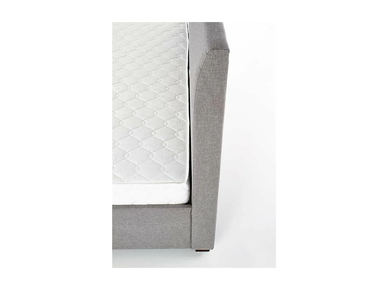 Lit moderne gris 160 / 180 x 200cm avec sommier Moreno - 160cm x 200cm