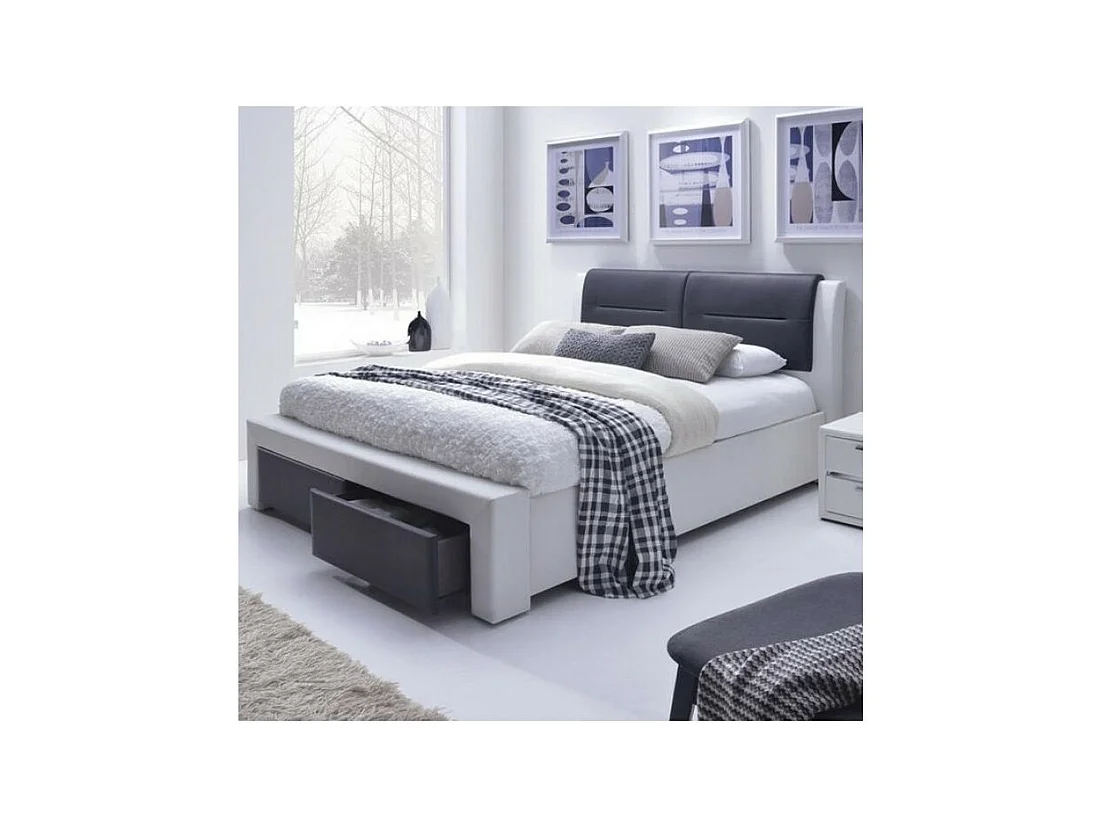 Lit 160 x 200cm avec sommier + coffre Sandra