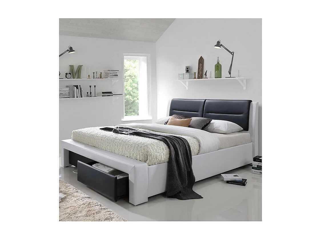 Lit 160 x 200cm avec sommier + coffre Sandra