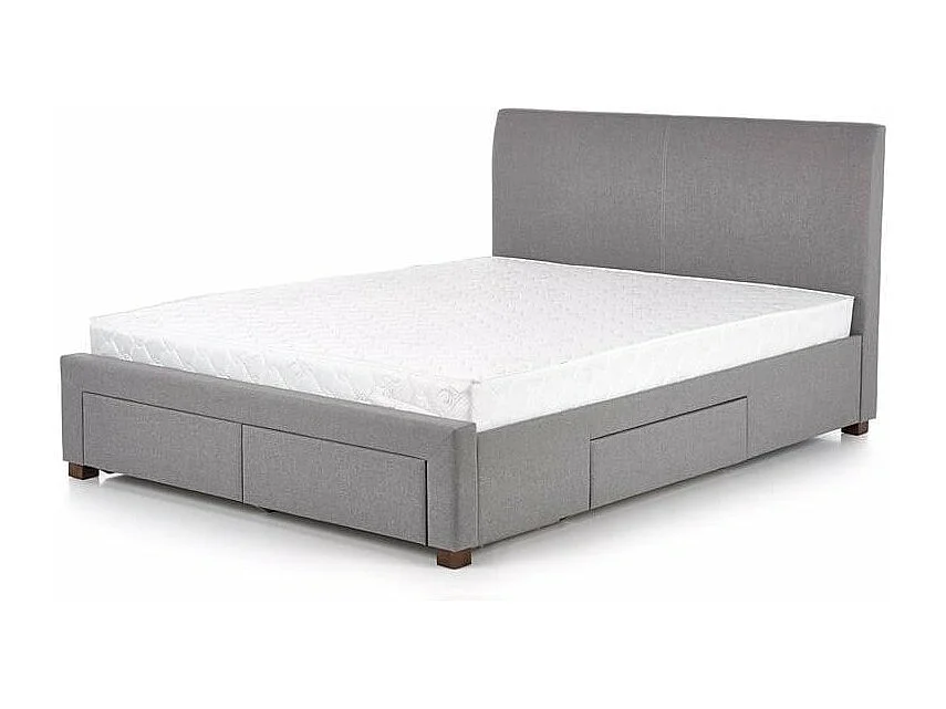 Lit moderne gris 160 / 180 x 200cm avec sommier Moreno - 180cm x 200cm