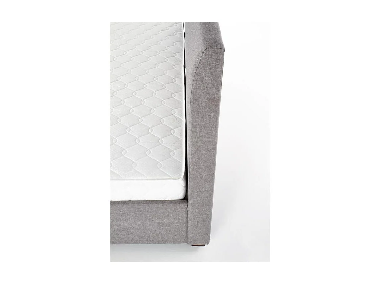 Lit moderne gris 160 / 180 x 200cm avec sommier Moreno - 180cm x 200cm